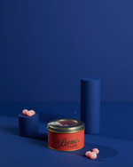 Indlæs billede til gallerivisning Tin raspberry round drops - 150 gr.