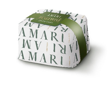 Panettone med pistaciecreme, hvid chokoladeglasur og pistaciegrøt - 750 gr.