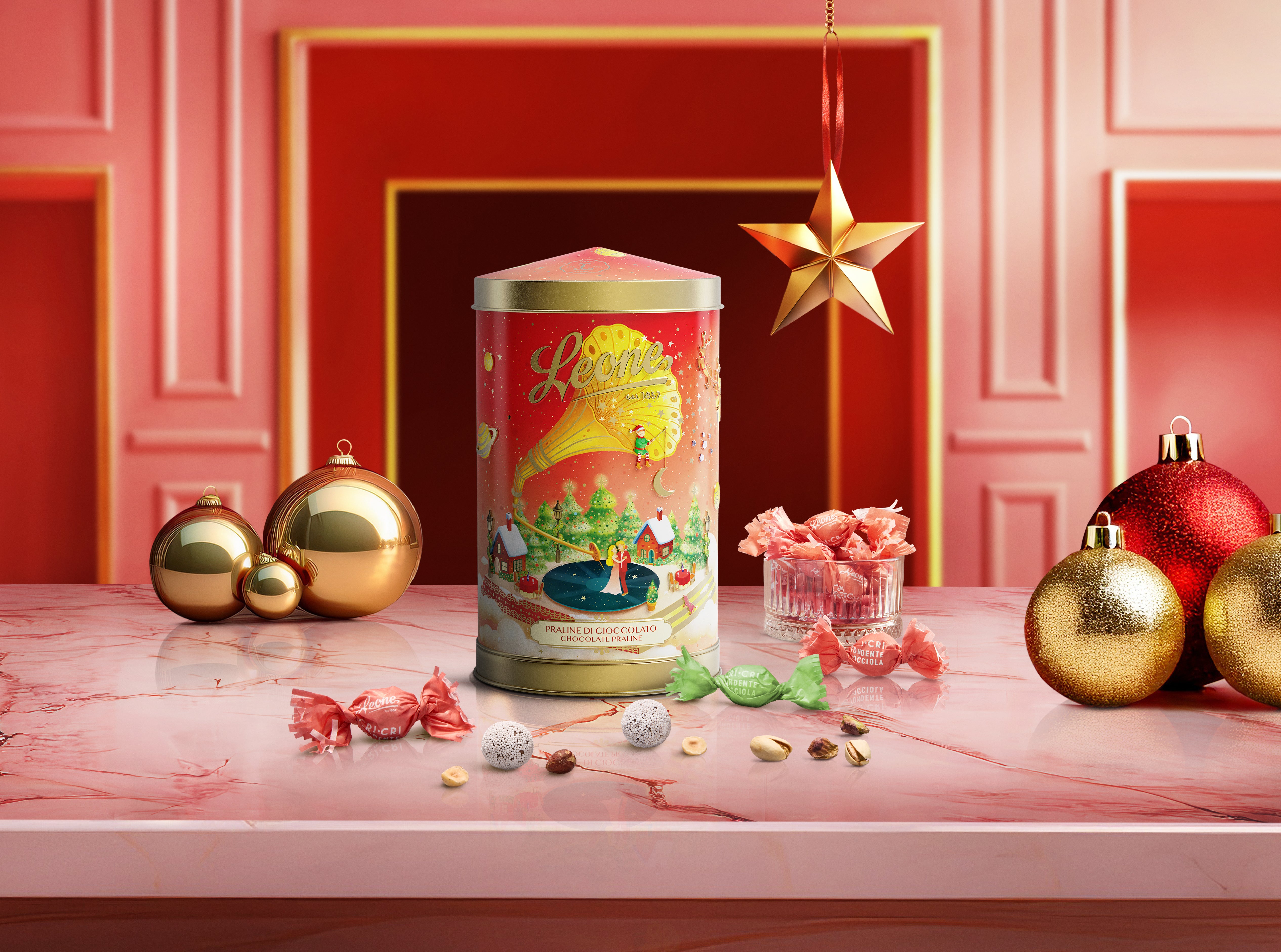 Musical Box med assorteret mørk chokolade Cri Cri praliner