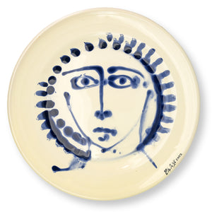 Dinner plate ivory color FACES - 25 cm.