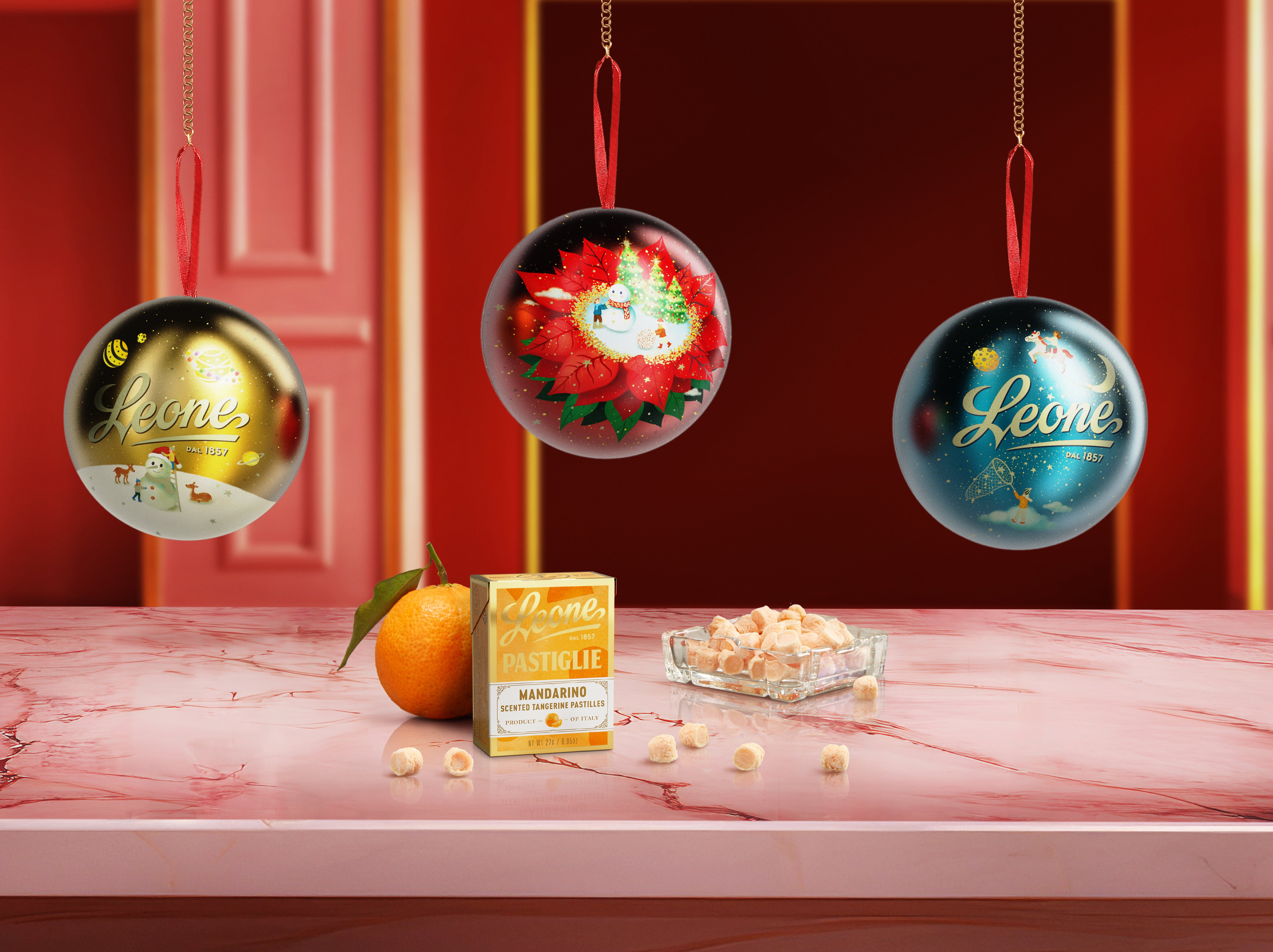 Juledekoration med tangerine pastiller