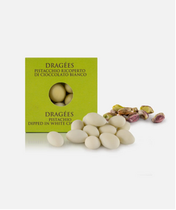 Dragées Pistachio with white chocolate - 120 gr.
