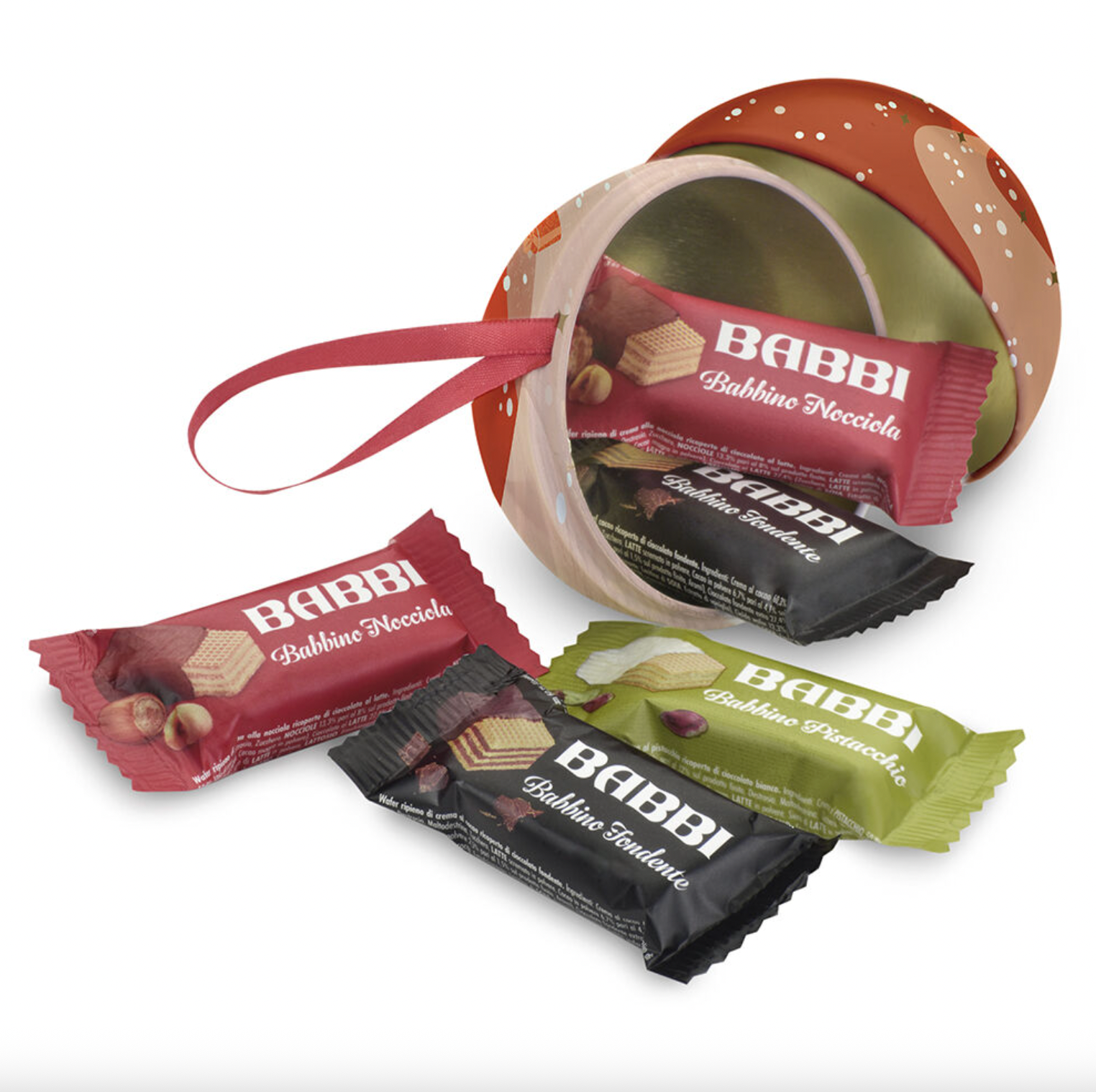 Rød Julekugle Med Babbini Wafers