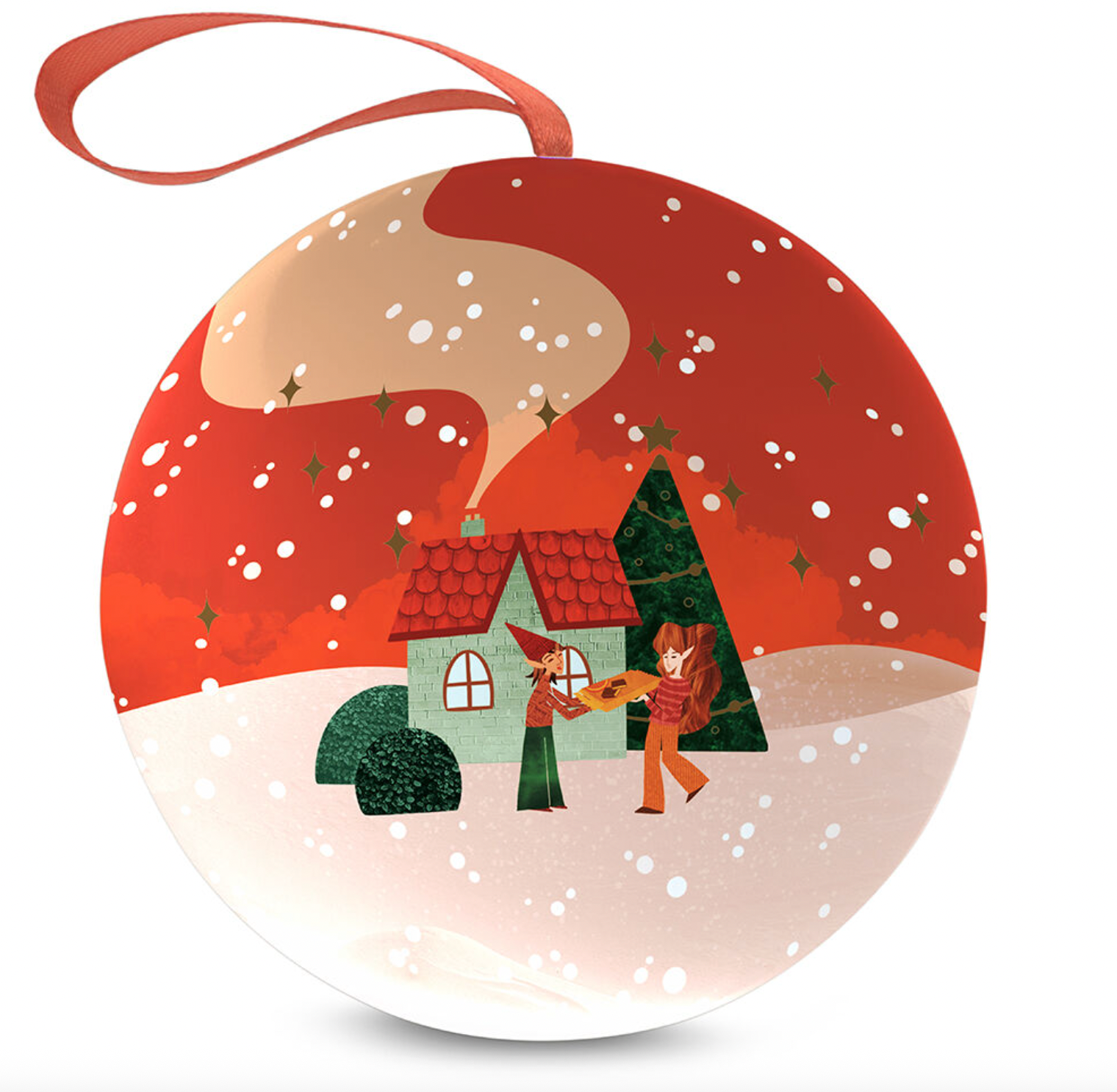 Rød Julekugle Med Babbini Wafers