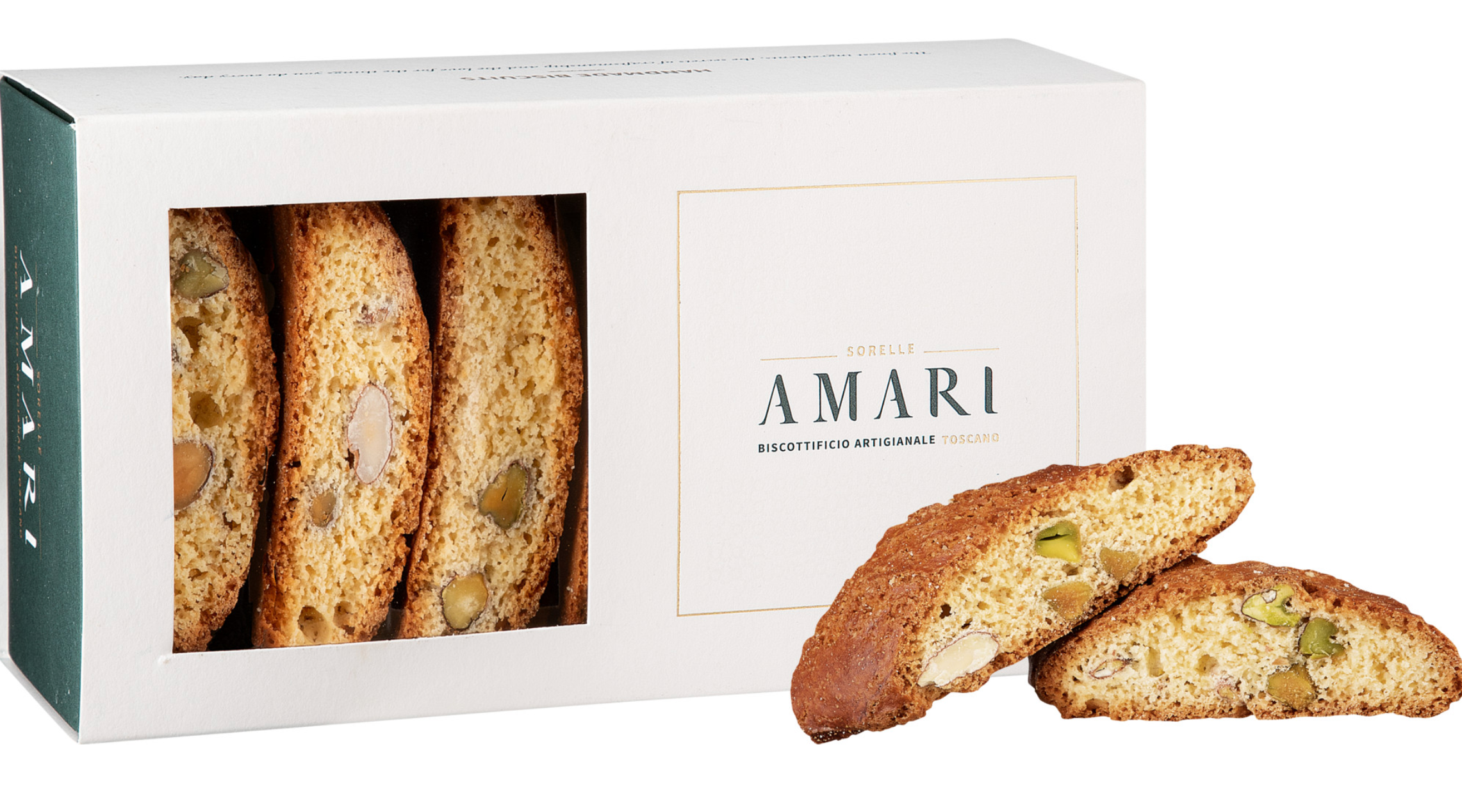 Pistachio Cantucci flad æske - 200 gr.