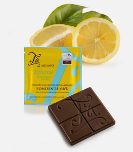 Dark chocolate bar flavored with lemon - 50 gr.