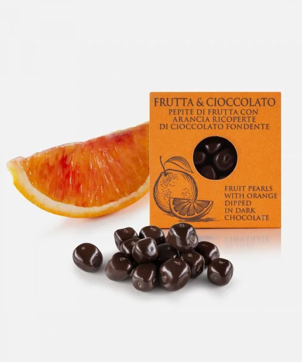 Frugtperler Med Appelsin Med 66% Mørk Chokolade - 60 gr.
