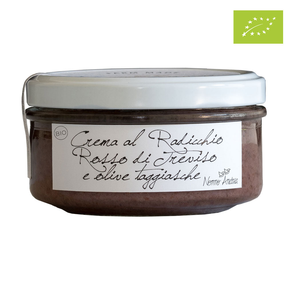Økologisk Creme af Trevisano Rød Radicchio IGP & Taggiasca Oliven - 150 gr. - 03/24